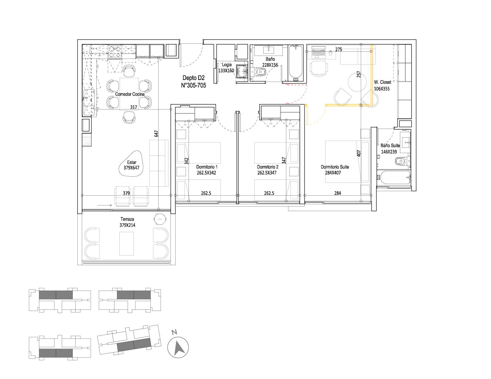Planta Modelo 186 - Depto 305 A – Edificio Cuvée