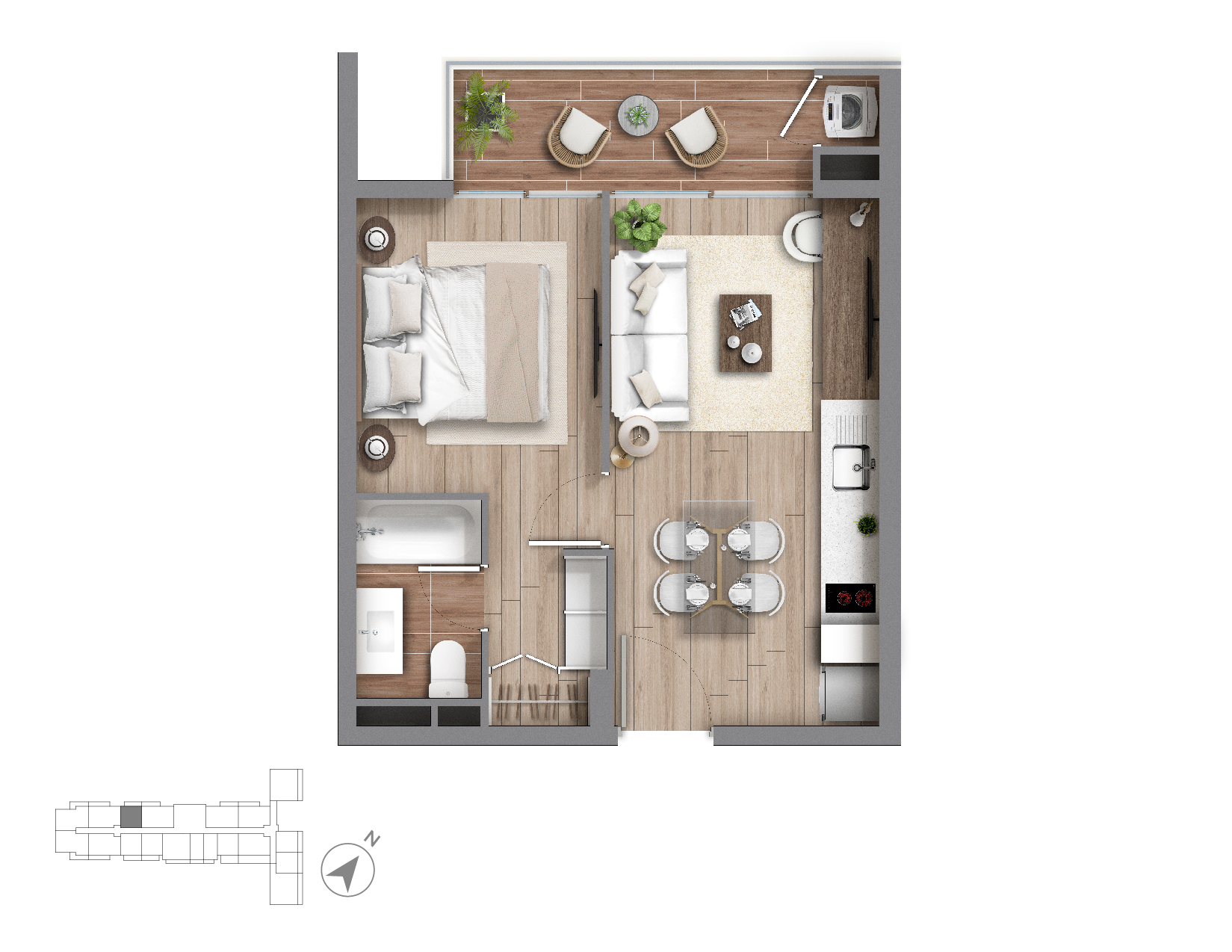Planta Modelo 245 - Depto 1019 – Mirador Casona