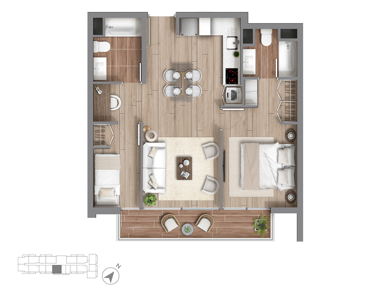 Planta Modelo 257 - Depto 1011 – Mirador Casona